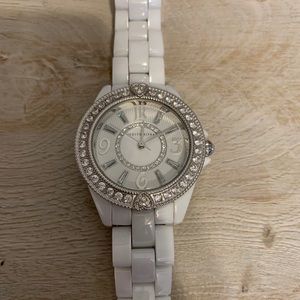 Judith Ripka ceramic & stainless steal watch
